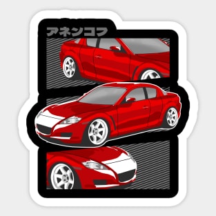 Red Mazda RX-8 Rotary Sticker